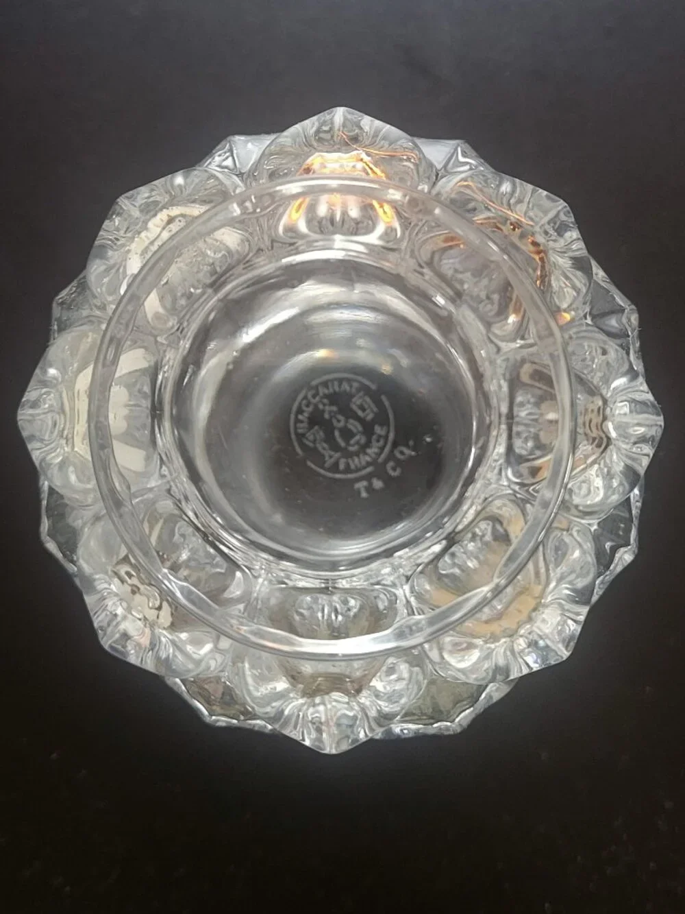 Baccarat for Tiffany & Co Artichoke Shape Crystal Bud Vase 4.5